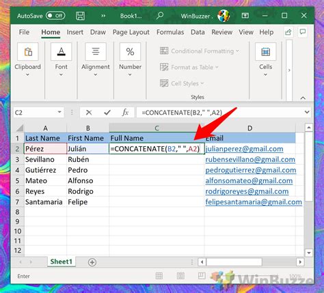 How To Combine Text Cells In Excel With The Concatenate Formula WinB
