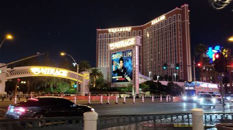 The Las Vegas Strip Walking Tour On Around Pm In K With Blue Skies Lights And