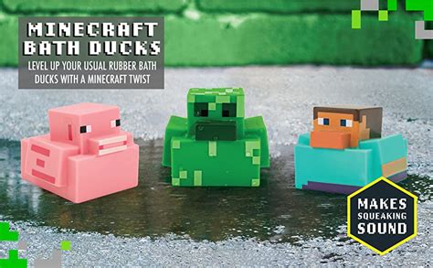 Minecraft Rubber Duckies Set Of 3 Minecraft Bath Ducks Uk