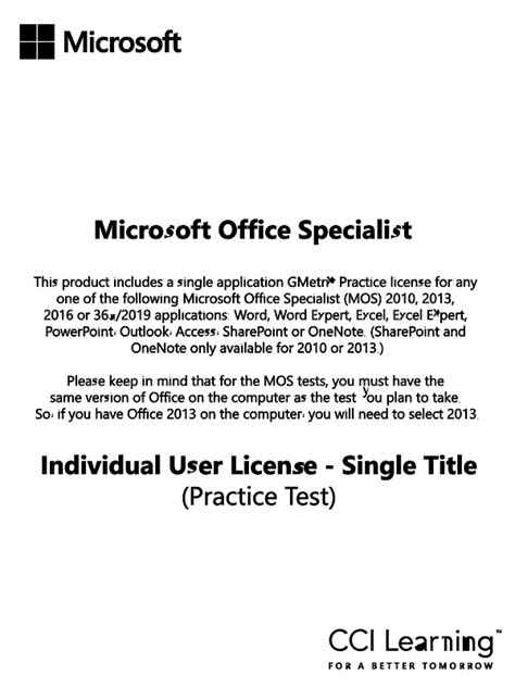 Microsoft Office Specialist Mos Certprep Single User License Single