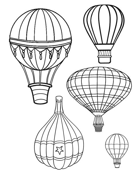 Free Hot Air Balloon Template Printable Hot Air Balloon Printable By