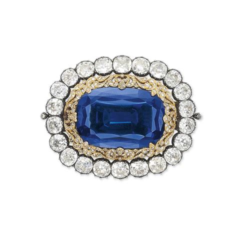 An Impressive Sapphire And Diamond Brooch Brooch Diamond Christies
