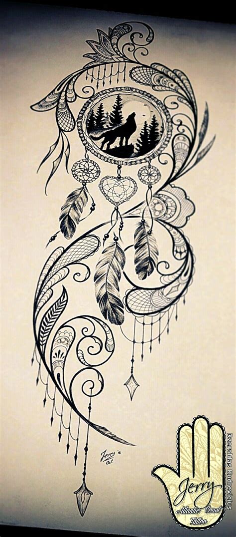 Dream Catcher Tattoo Design Feather Tattoos Lace Tattoo Design