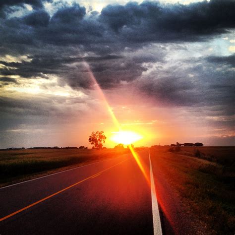 Sunset On A County Highway Country Roads Sunset Country