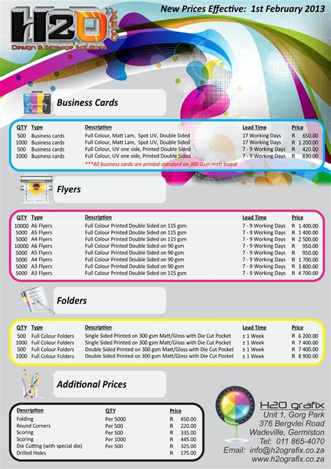 We do graphic design and printing of brochures, flyers, business cards, books. Graphic Design Services Price List | Graphic design ...