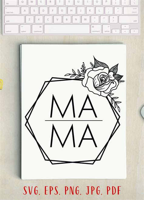 Download Mama floral hexagon svg Mothers day modern svg Mama clipart Mama hexagon svg Mothers day shirt ...