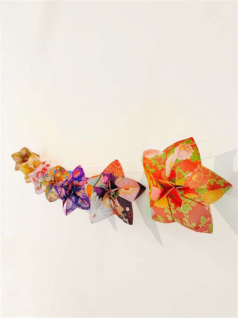 Origami Flower Garland Paper Garland Cherry Blossom Paper Etsy Australia