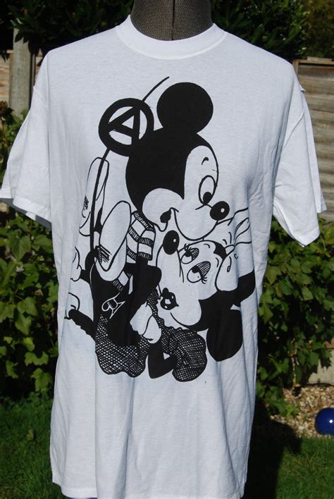 Mickey Sex Punk Screenprint T Shirt Mickey And Minnie Mouse