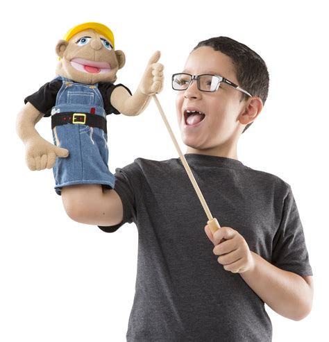 Melissa And Doug Construction Worker Puppet With Detachable Wooden Rod