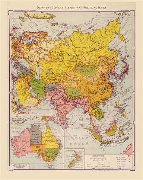 Map Of Asia 1934 Yvonne Drawings And Illustration Places And Travel Asia Russia Artpal
