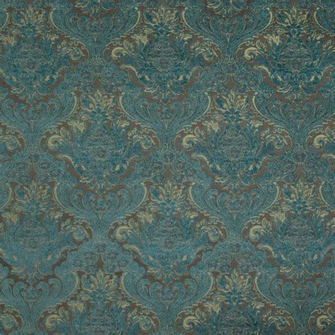 Classic Damask Medallion Scroll Fabric By The Yard