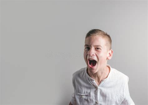 Screaming Teenager Boy Isolated Stock Image Image Of Isolated
