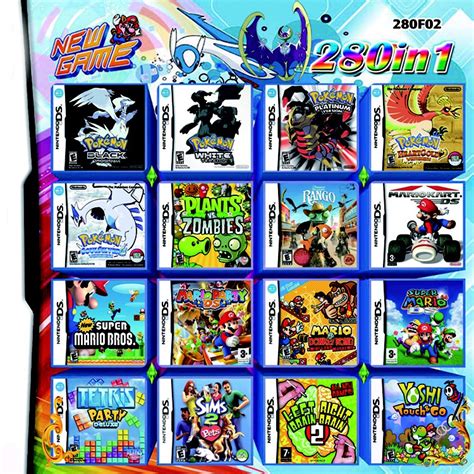 Over 200 games are ready to be played online! 280 in 1 Games Super Game Cartridge For Nintendo NDS NDSL ...