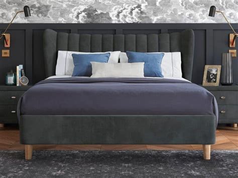 Knox Velvet Finish Bed Frame Furnitureco