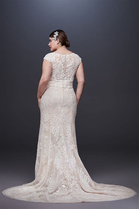 When we say wow factor, this ball gown wedding dress is exactly what we mean. Cap Sleeve Plunging V-Neck Plus Size Wedding Dress Oleg ...