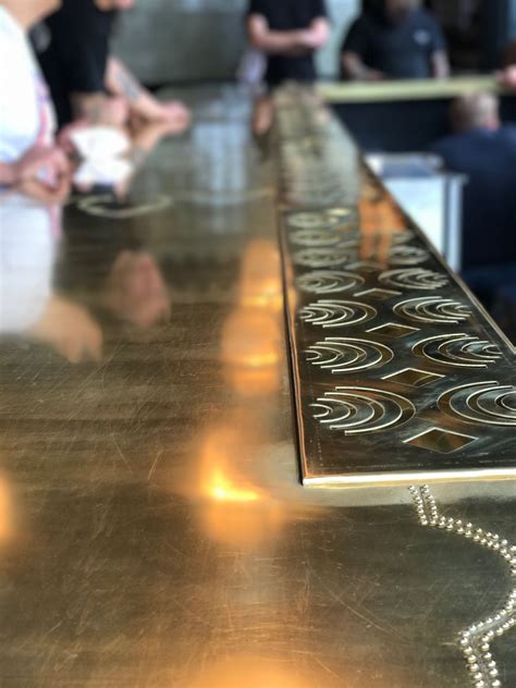 Custom Brass Bar Top Fabricated For The Ornate Beatnik Bar In Chicago
