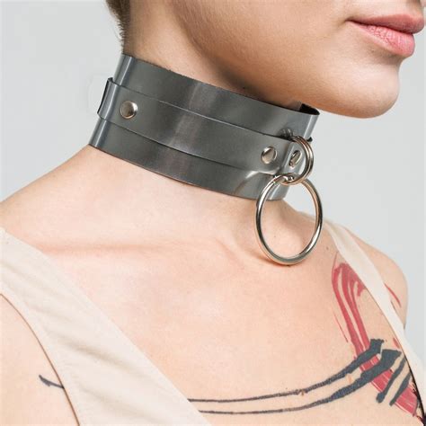 leather bdsm collar submissive collar for women etsy