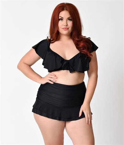 Plus Size Ruffle Swimsuits For Curvy Women Attire Plus Size