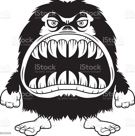 Angry Cartoon Hairy Monster Stock Illustration Download Image Now