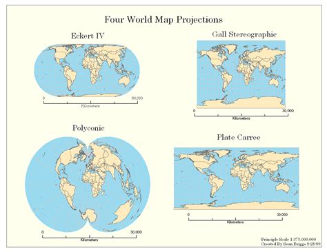 Different Types Of Map Projections World Map