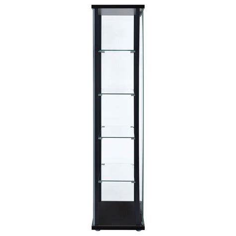 Coaster 5 Shelf Glass Curio Cabinet Black 950170 For Sale Online Ebay