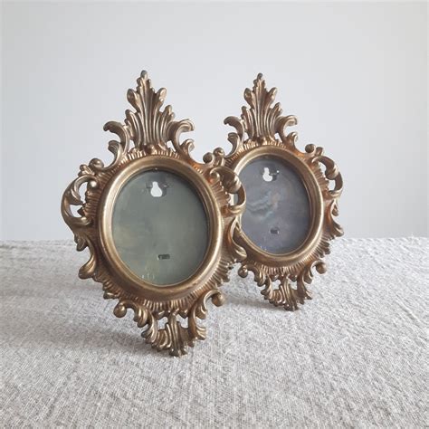 25 X 3 Pair Of Ornate Gold Plastic Oval Picture Etsy Oval Picture