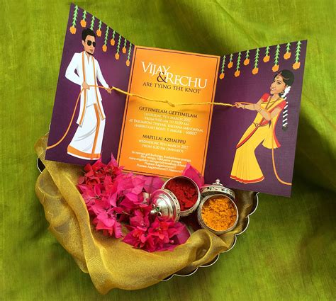 Wedding card with creative design and elegent style. South Indian Wedding Invitation Card Design : Dream Cards - Creative Wedding Card Invitation ...