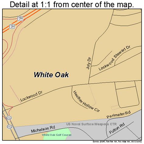 White Oak Maryland Street Map 2484375