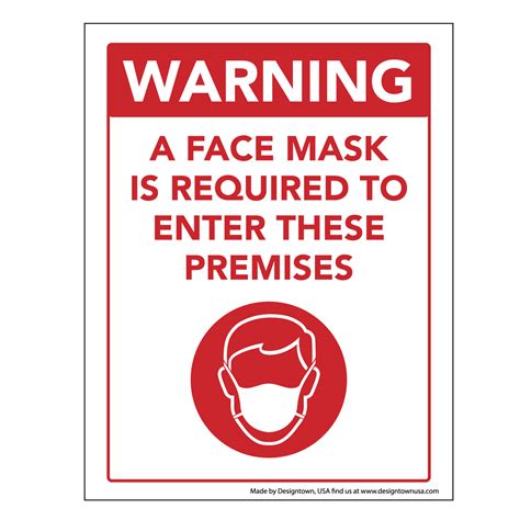 Anti Mask Sign Mask Face Sign Wear Required Poster Warning Medical