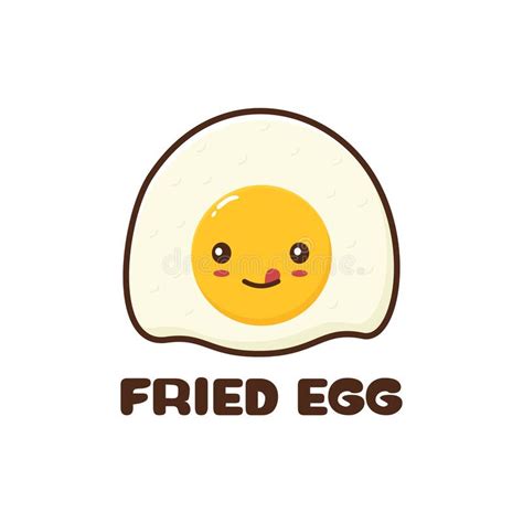Personagem De Ovo Frito E Mascote Fofo Ilustração Do Vetor Ilustração