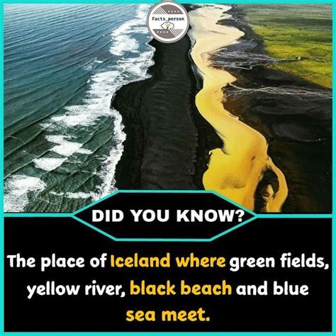 The Place Of Iceland Where Green Fields Yellow River Black Beach And