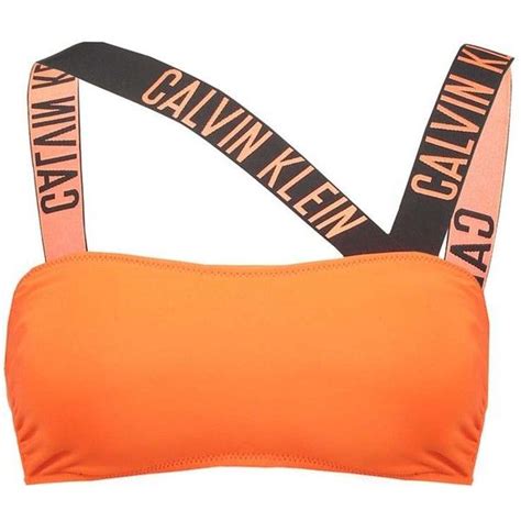 Calvin Klein Swimwear Bikini Top Samba Orange Featuring Polyvore Women