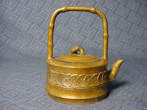 Antique Chinese Teapot Cast Brass Single Cup Individual