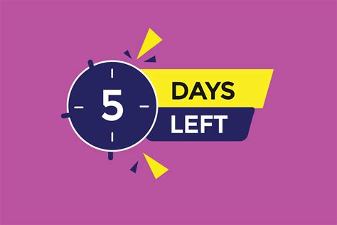 5 Days Left Countdown Template 5 Day Countdown Left Banner Label