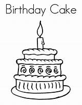 Cake Birthday Coloring Printable sketch template