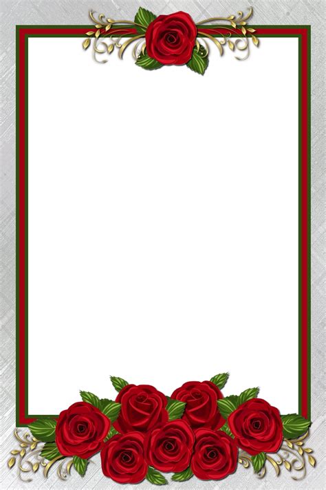 Rose Flower Borders Transparent Background Flower Frame Png Clipart