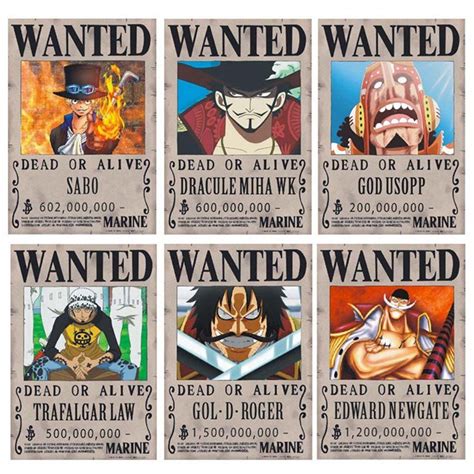 24 One Piece Anime Straw Hat Pirates Wanted Posters Etsy