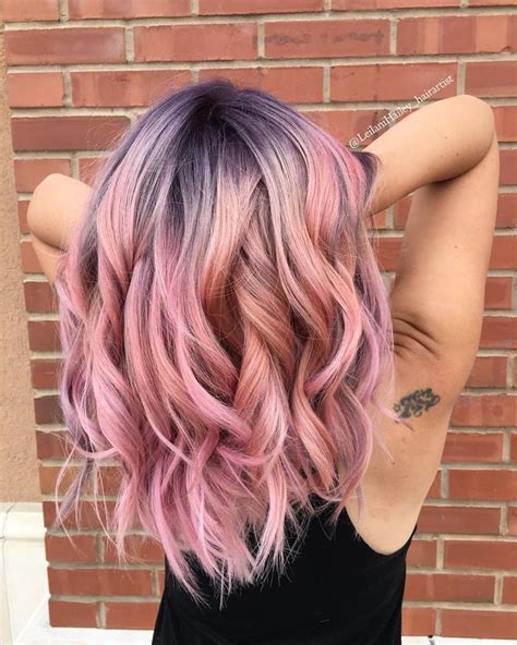 purple shadow root pink hair with curls hair shadow roots hair pink hair