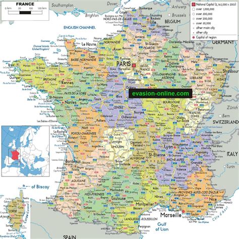 Par contre, les fleuves sont particulièrement mis en évidence. La carte de France avec ses régions » Vacances - Arts ...