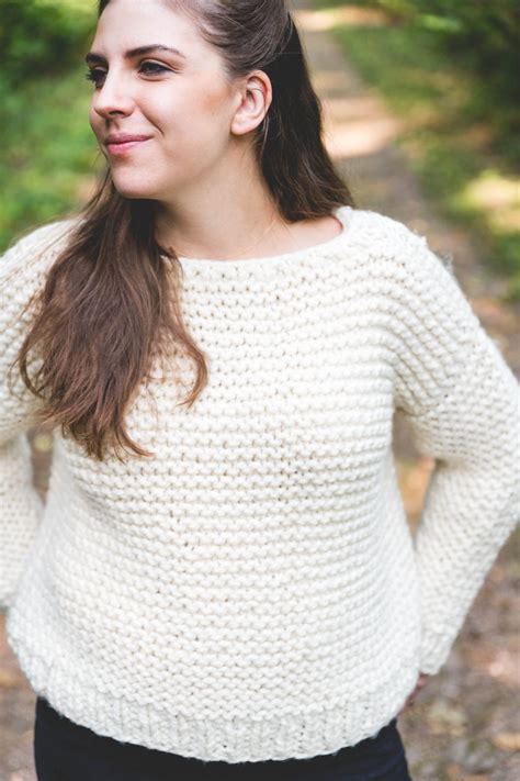 Beginner Knit Garter Stitch Sweater Free Pattern • Sewrella