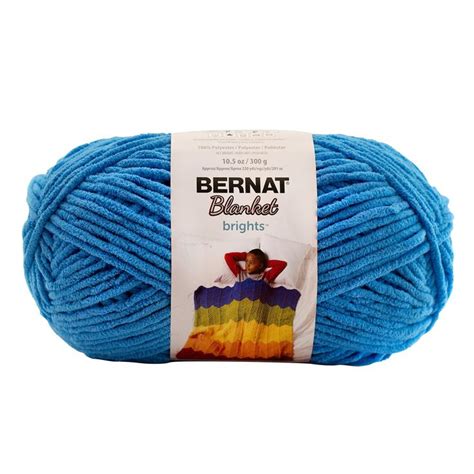 Bernat Blanket Brights Yarn Busy Blue 300 Gram Skeins Blanket Bernat