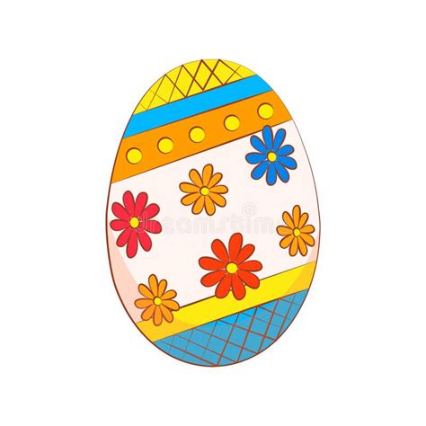 Easter Egg Vector Stylization Colorfully Decorated Easter Egg Floral