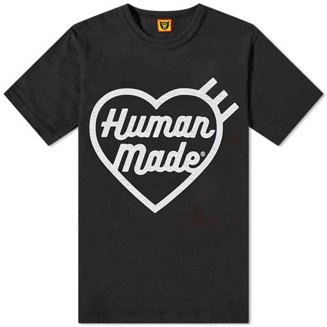 Human Made Front Heart Logo Tee Black End Es
