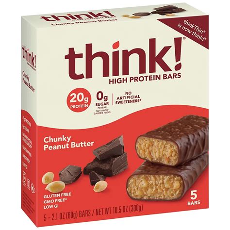 Think Chunky Peanut Butter High Protein Bars Shop Granola And Snack