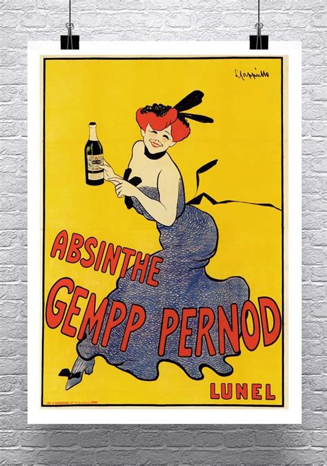 absinthe gempp pernod vintage alcool publicité poster fine art etsy france