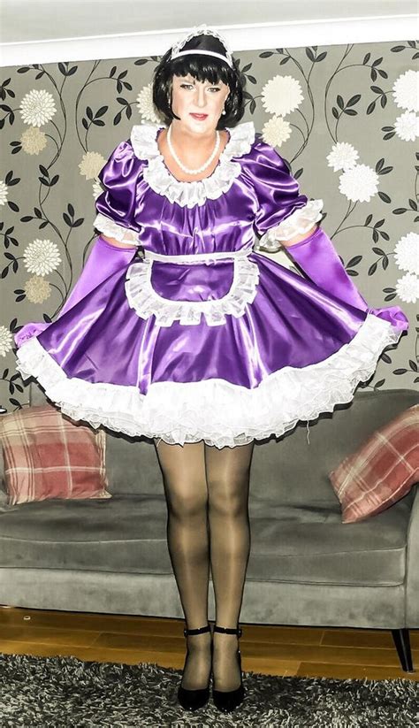 Purple Satin French Maids Uniform Can Be Lockable Etsy Maid Uniform French Maid Uniform