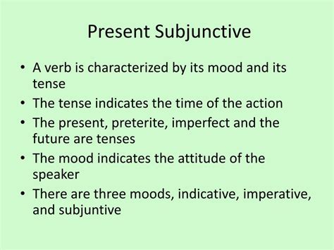 Ppt Present Subjunctive Powerpoint Presentation Free Download Id