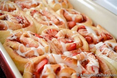 Strawberry Cinnamon Rolls Recipe A Few Shortcuts