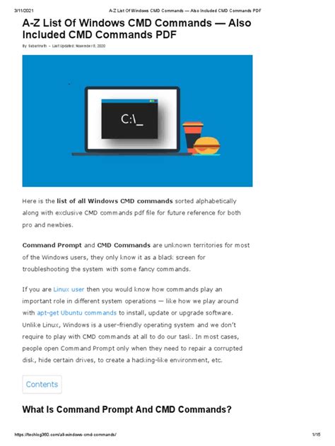 A Z List Of Windows Cmd Commands Also Included Cmd Commands Pdf Pdf