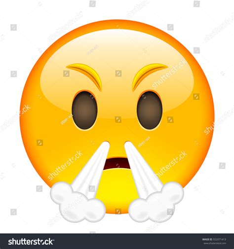Angry Smile Emoticon Steam Nose Smile Stock Vector 552071413 Shutterstock